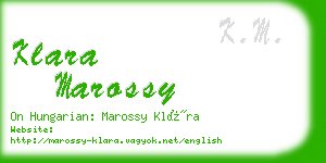 klara marossy business card